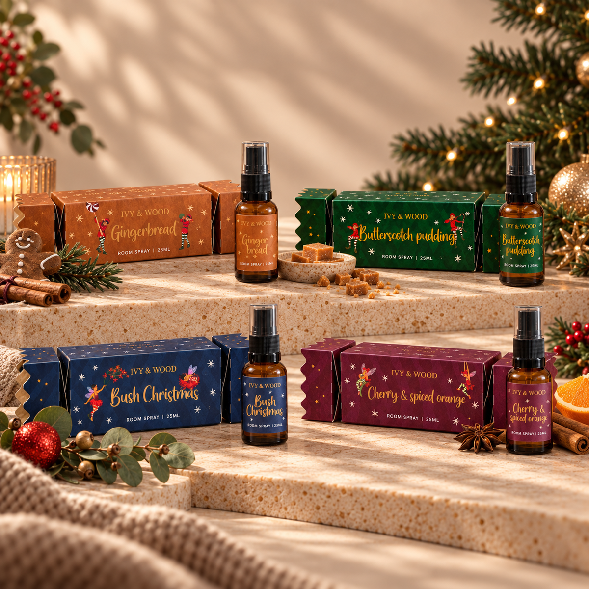 Ivy & Wood Christmas Room Spray Bon Bon Gift Set