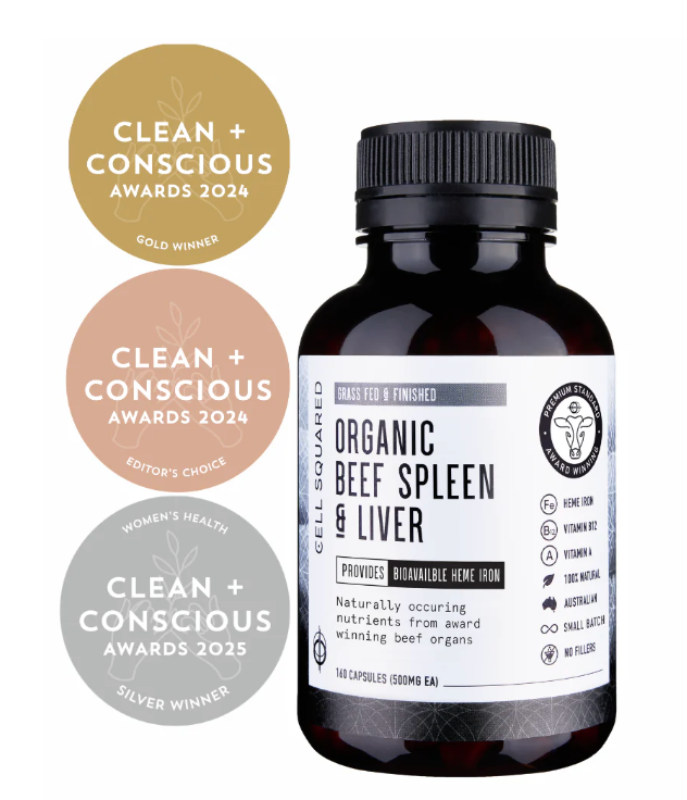 Cell Squared Organic Beef Spleen and Liver Capsule (160 Capsules)