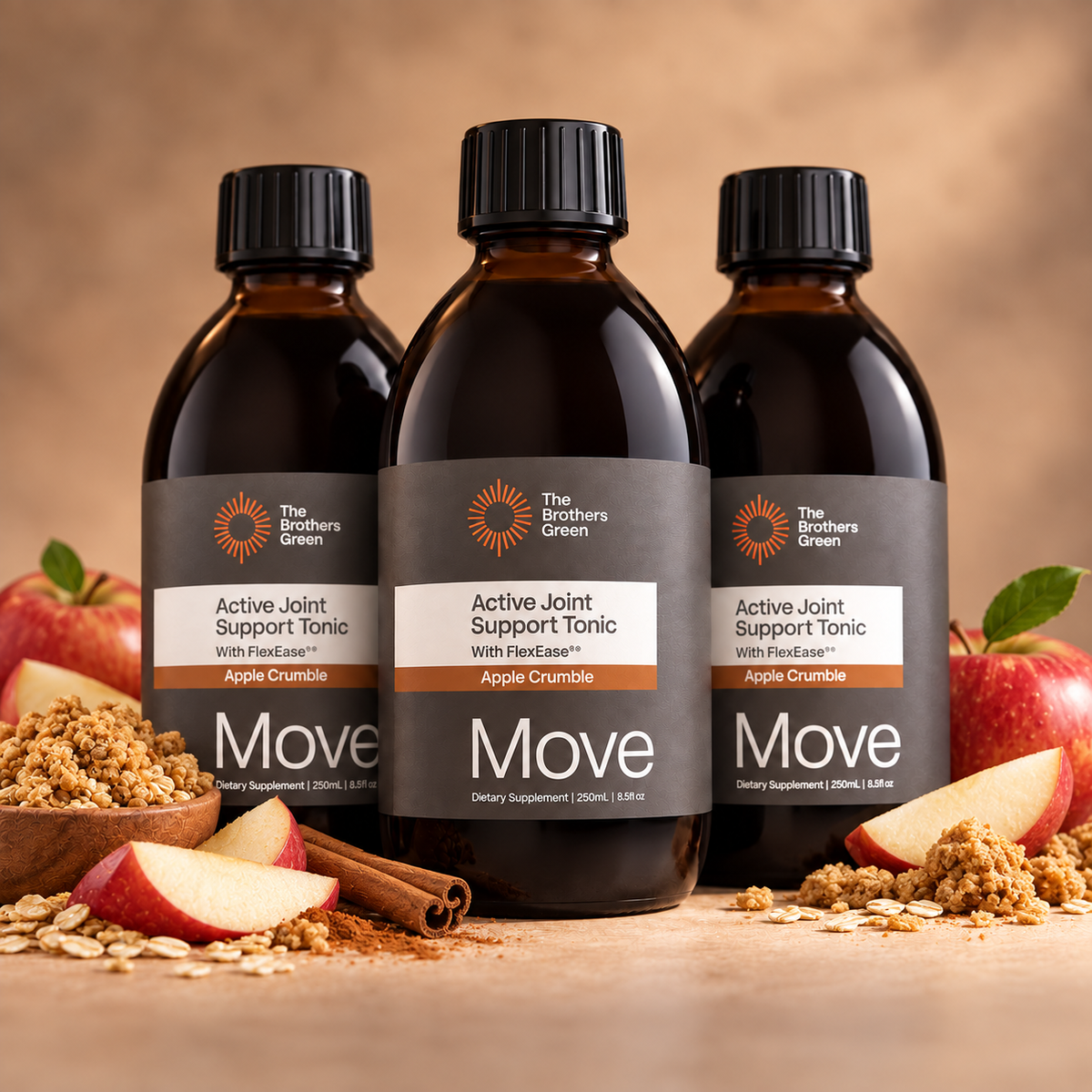 The Brothers Green Active Joint Support Tonic – Apple Crumble 3-Pack (3 x 300mL)