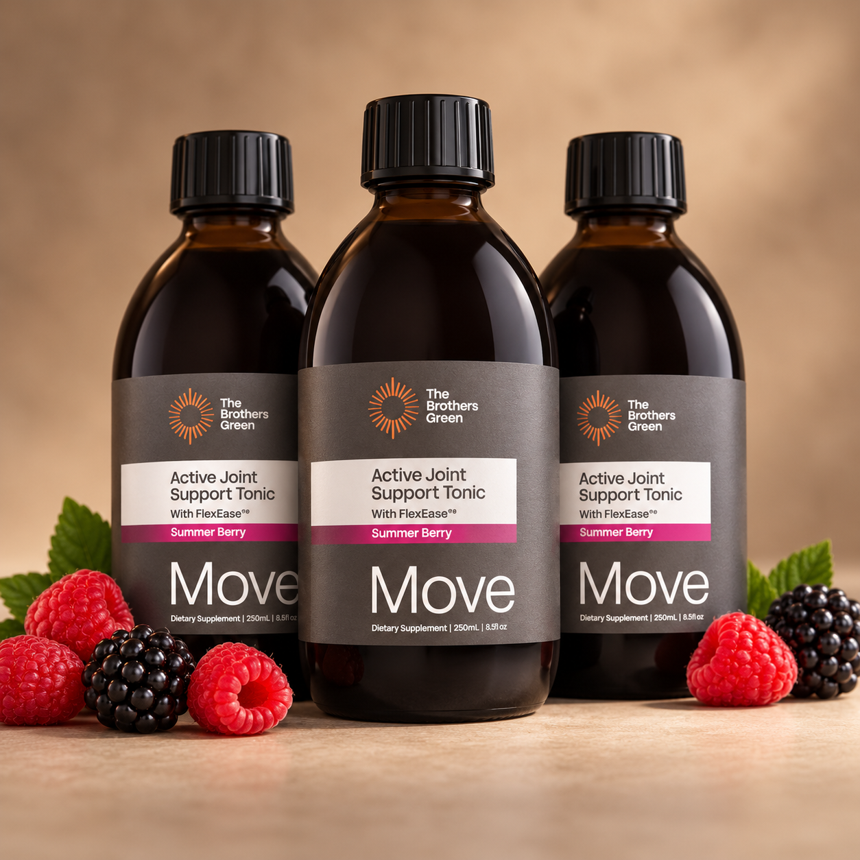 The Brothers Green Active Joint Support Tonic – Summer Berry 3-Pack (3 x 300mL)