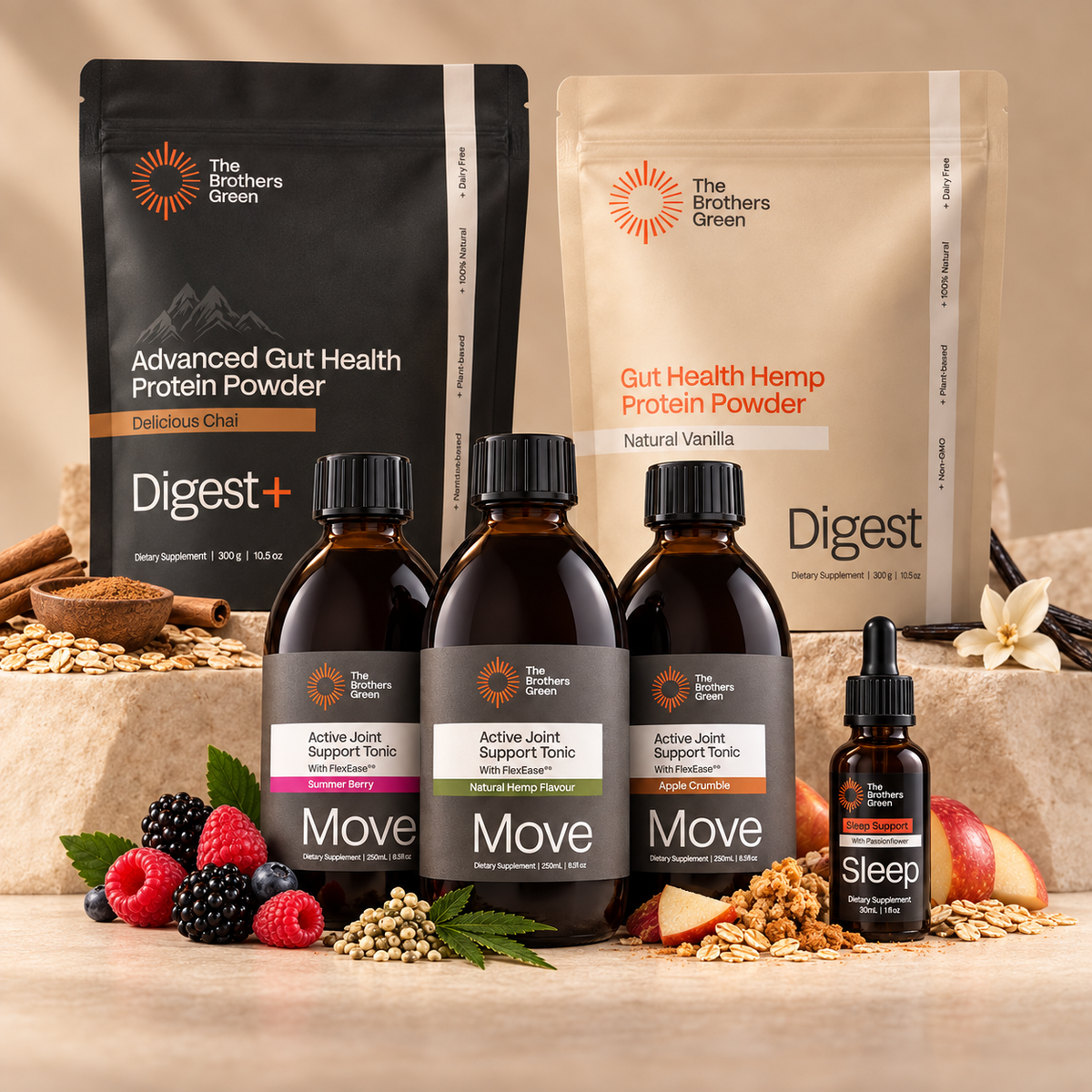 The Brothers Green Complete Wellness Bundle – Move, Digest & Sleep (6 Products)