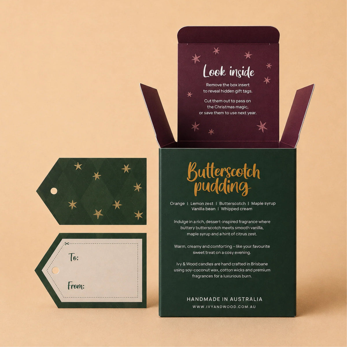 Ivy & Wood Butterscotch Pudding Limited Edition Christmas Candle 250g