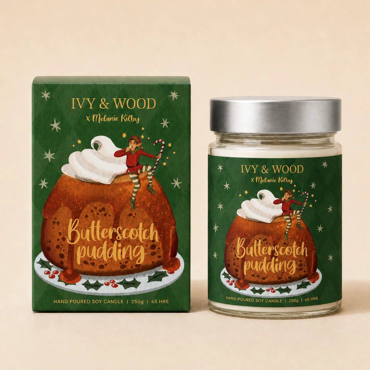 Ivy & Wood Butterscotch Pudding Limited Edition Christmas Candle 250g
