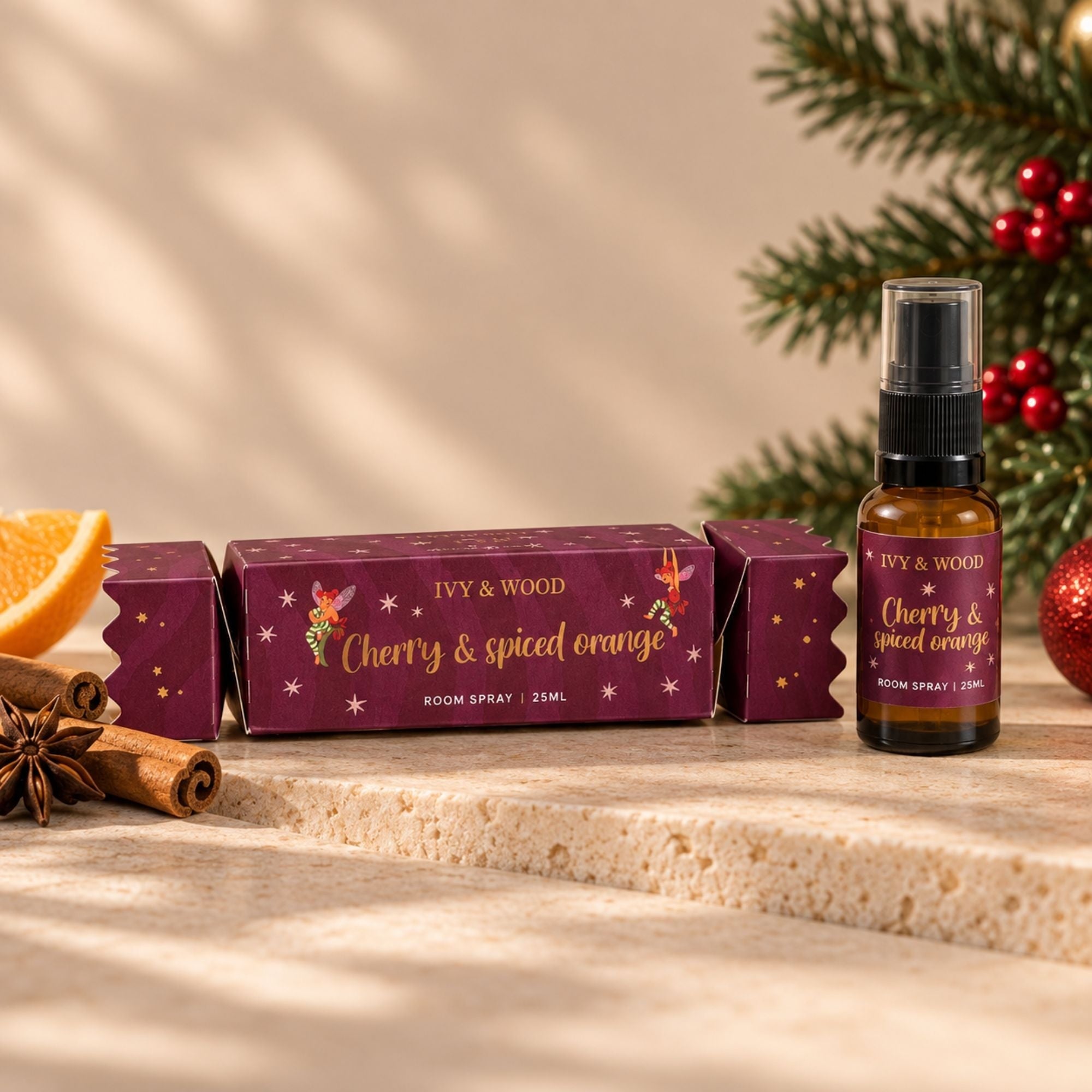 Ivy & Wood Cherry & Spiced Orange Christmas Room Spray Bon Bon