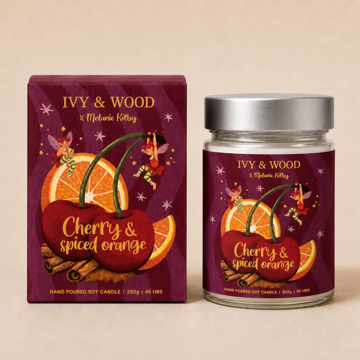 Ivy & Wood Cherry & Spiced Orange Limited Edition Christmas Candle 250g