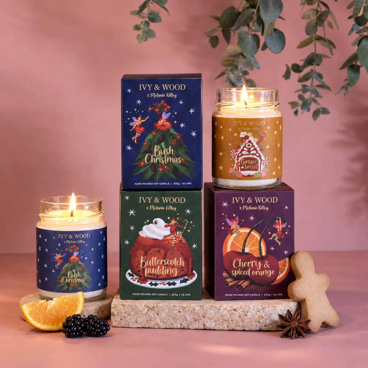 Ivy & Wood Christmas Candle Bundle 4-pack