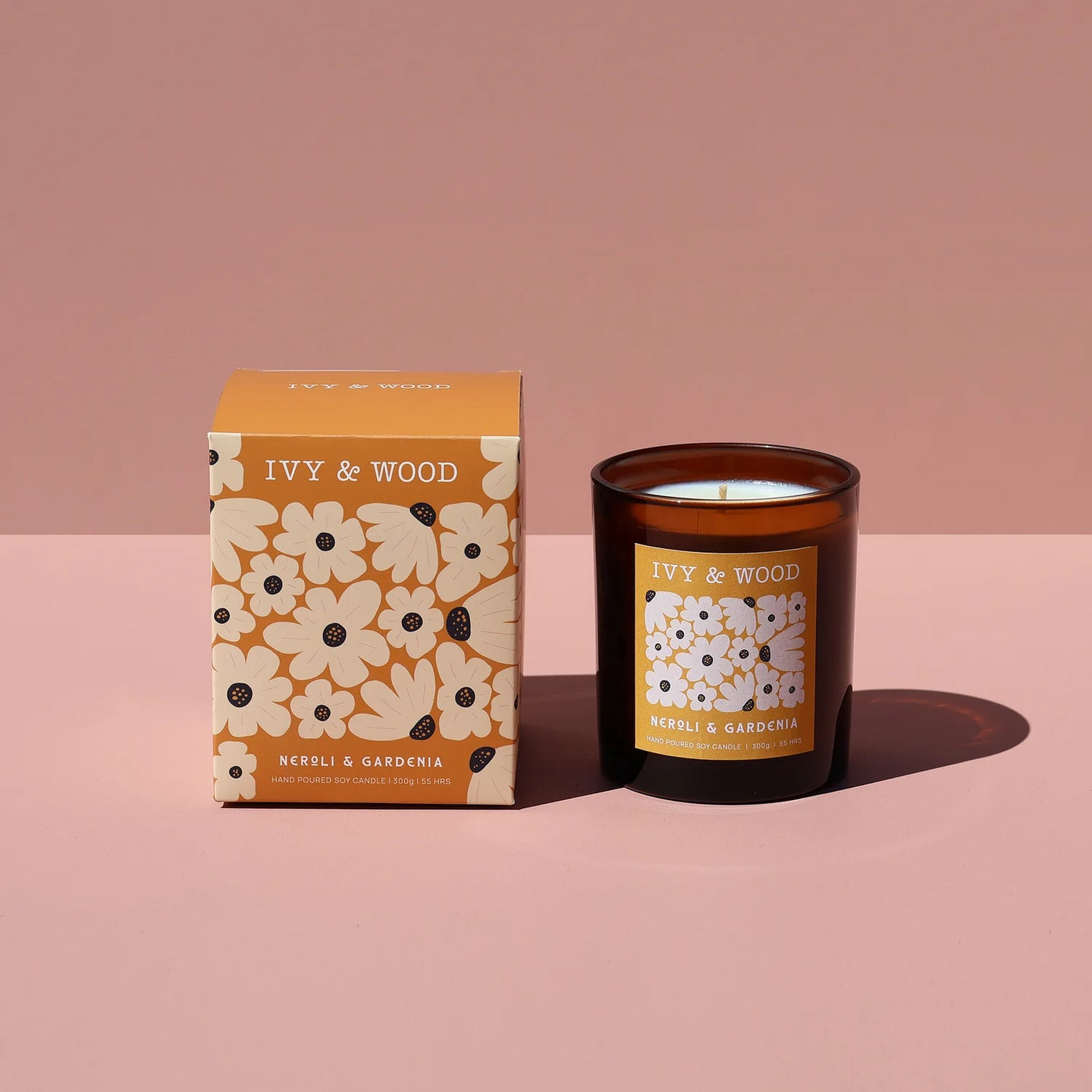 Ivy & Wood Neroli & Gardenia Hand-Poured Soy Candle 300g